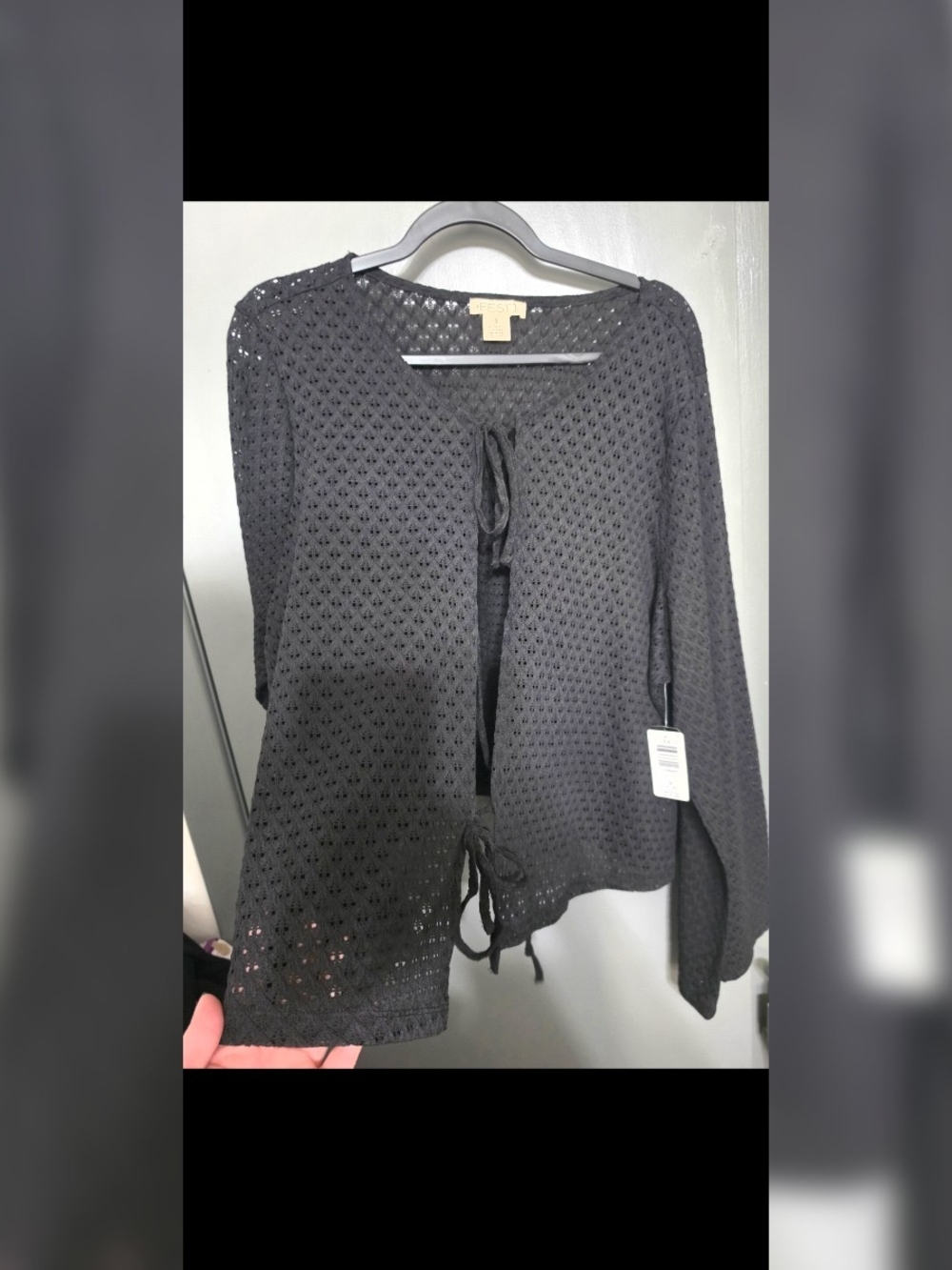 Torrid 3 Festi mesh tie top BNWT